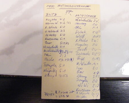 Ergebnisse Mario Janik im Blitz- und Schnellschach 1990