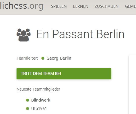 Team "En Passant Berlin" bei Lichess